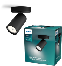 Philips Pongee opbouwspot   1 lichts   zwart