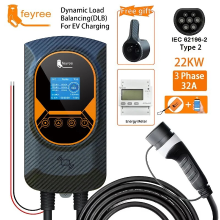 Feyree EV lader Type 2, kabel 32 A, 22kW, dynamische laadbalans, EVSE wandstation met app functie, oplaadstation voor elektrische auto