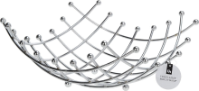 Chromen fruitmand van draad   rond, 32 x 30 cm