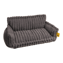 FUNNYFUZZY Groot Wasmachinevriendelijk Pluizig Orthopedisch Zacht Hondensofa Bed   Donkergrijs Maat M