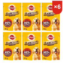 Pedigree dog jerky snacks rundvleessmaak 70 g * 6