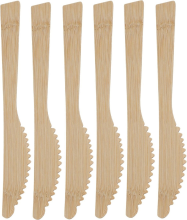 Herbruikbare bamboe bestekset   18 stuks, 17 cm, lichtbruin