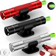 Smosun Safehammer verbeterde versie veiligheidshamer/glasbreker/onderwater ruitenbreker/autoveiligheidshamer/gordelsnijder/noodontsnappingsgereedschap, geschikt voor nieuwe auto's (3 delige set, rood/zwart/zilver)