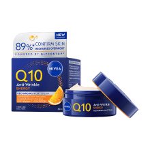 NIVEA Q10 Energy Recharge verstevigende nachtcrème   hydraterende anti rimpelcrème   alle huidtypen   met vitaminen C en E   50 ml