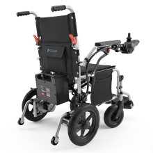 ZYGENAIR [zomeraanbiedingen   met levering de volgende dag] YF001 duurzame 18 inch elektrische rolstoel voor volwassenen, lichtgewicht opvouwbare elektrische rolstoel met 500 W motoren, 13 Ah accu, bereik van 15 mijl, voor alle terreinen (zilver)