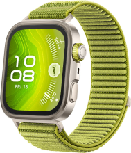 HUAWEI Watch Fit 4 Pro met groen geweven horlogeband