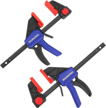 WORKPRO 150 mm ratelklemset, 285 mm spreider, snel loslaten en eenhandig klemmen, ideaal voor houtbewerking en doe het zelfprojecten, maximaal 68 kg belastingslimiet, 2 pack