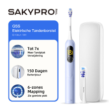 Saky Pro SAKYPRORAL Elektrische Tandenborstel met AI scherm voor Volwassenen, Kinderen & Tieners | 150 Dagen Autonomie, Real time Poetskaart | Wittestand, 3 Min Timer, Reisetui | Familie Sonic Tandenborstel (G5S Blauw)