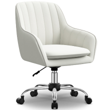 GTIMEX Bureaustoel Homeoffice stoel, Make upstoel met armleuningen, Draaistoel met wielen Fluwelen stoel, In hoogte verstelbaar, Voor make uptafel, Studeerkamer, Slaapkamer, 150 kg) Wit