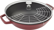 STAUB gietijzeren wokpan   30 cm, kersenrood