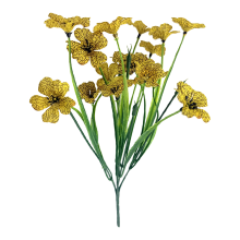 Wei's moment 9 Bundels Kunstbloemen, UV Bestendige Kunstbloemen Kunstplanten Buiten, 6 Kleuren Realistische Kunst Plastic Lentebloemen In Potten Binnen Voor Huis Tuin Veranda Balkon Raambak Decoratie Geel, Nieuwjaarsverkoop, Top Cadeau Keuzes