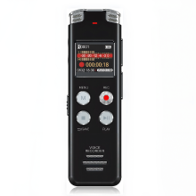Rexsun 128 GB draagbare digitale spraakrecorder met lcd scherm, intelligente ruisonderdrukking, ABS aluminiumlegering in grijs, L357