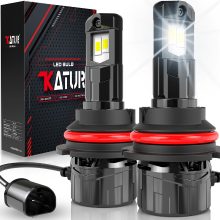 Katur HB5 led koplampen 120 W 30000 lm, HB5 ledlamp 6000 K xenonwit, aansluiten en gebruiken, 1:1 miniformaat, hoogrendement koelsysteem, HIR2 koplampen, set van 2