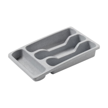 Curver bestekbak met 4 vakken S   33 x 20 x 6 cm   lichtgrijs   premium opbergoplossing, duurzaam kunststof, moderne huisorganisatie