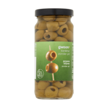 G'woon Groene Olijven Zonder Pit   230 g