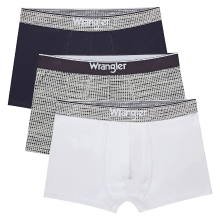 WRANGLER heren boxershorts   canvas wit/bedrukt/marineblauw   maat M