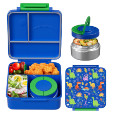 Meoky 54oz Enkel klips Gedeeld Lunchdoos   Blauwe Dinosaurus