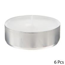 Atmosphera Set van 6 theelichten   Wit, 5,6 cm
