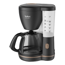 Tefal koffiezetapparaat CM5338 voor rechts  en linkshandigen, filter, 1,25 l, 10 tot 15 kopjes, filterhouder met dubbele handgreep, gemakkelijk te verwijderen, ergonomische handgreep