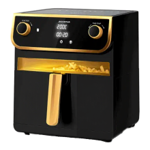 Aigostar 8 L airfryer LED display met kijkvenster, 11 vooraf ingestelde menu's, anti aanbaklaag, dubbele knop + elektronische touchscreenbediening 1700 W