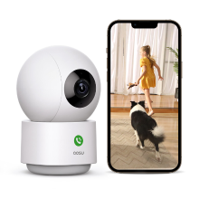 AOSU 2K WiFi Camera Binnen   Nanny Cam voor Babykamer & Thuis, Plug in, App bediening, Huisdier Huisdier Monitoring, Bewegingsregistratie, 360° weergave, 24/7 Opname, One Touch Oproep, Tweeweg Audio