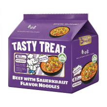 Bai Xiang instantnoedels Old Vat Pickled Cabbage & rundvleessmaak 5 x 100g