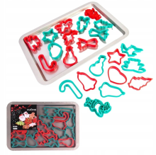 La Cucina Kerstkoekjes uitsteekvormen met bakplaat   22 delige set, 42 x 29 cm