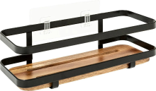 5Five Acacia Plank Eenheid met Stalen Frame   Zwart, 25 x 10 x 8 cm