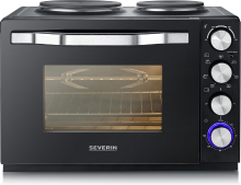 Severin TO 2074   4 in 1 broodroosteroven   zwart design met bak , rooster  en grillfuncties, 1200 W