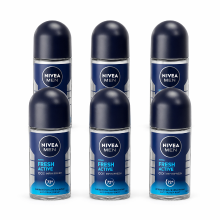 NIVEA Men Deo Roll on   Fresh Active 50 ml (6 Pack)