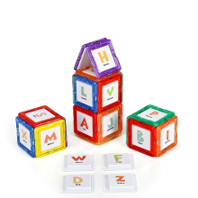 TOKKY 48 delige magnetische tegels, thema alfabetherkenning, bouwpuzzelspeelgoed, sterke magnetische structuur, veilig ABS materiaal, leren en spelen gecombineerd CQ11