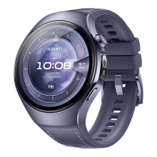 HUAWEI Watch 5 46 mm Grijs Paars / Composietbandje / Titanium van luchtvaartkwaliteit / X TAP / eSIM bellen / GPS / ECG / Bluetooth 5.2 / Smartwatch / Compatibel met iOS en Android