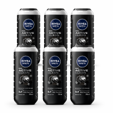 NIVEA Men douchegel active clean 250 ml (6 pack)