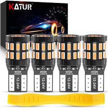 Katur 194 T10 W5W 501 168 ledlamp, superhelder ambergeel 12 24 V, CAN bus foutvrije vervangende ledlamp voor auto interieurverlichting, kaartleeslamp, portierlamp, instapverlichting en kentekenplaatverlichting, 4 stuks
