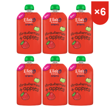 Ella's Kitchen 4+M aardbeien + appels 120 g * 6
