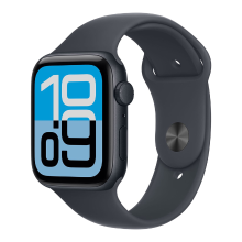 Apple Watch SE 3 GPS 44 mm midnight aluminium kast met midnight sportband   M/L