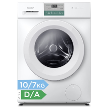 Comfee' vrijstaande 2 in 1 was droogcombinatie, 10 kg/7 kg belading, 60 cm, stoomfunctie, BLDC motor, autodroog, Woolmark, touchpaneel, wit   CFP03ED100W HR (energieklasse A)