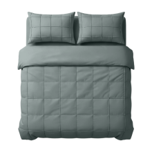 Sleeptime Dekbedovertrekset Geruit Pintuck 200 x 200/220 + 2 Kussenslopen 60 x 70 cm   Microvezel   Groen