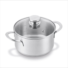 Brabantia Enjoyment kookpan/sauspan   Ø 24 cm   roestvrij staal   glazen deksel   PFAS vrij   geschikt voor inductie