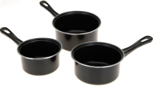 Excellent Houseware stalen steelpannenset   3 stuks, antiaanbaklaag, zwart, 14 cm