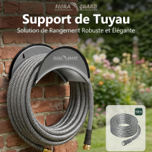 FLORA GUARD SGJ B slangbevestiger, wandgemonteerde metalen slanghouder, roestvrij slangbevestigingsbeugel voor wandopslag (grijs)