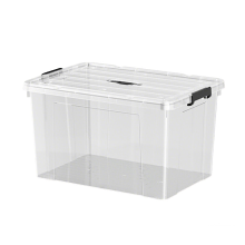 E YAYUN verdikte transparante kunststof opbergdoos, 4 delige set, 42 × 30 × 25 cm