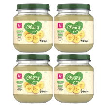 Olvarit bananenfruitpuree 4M+ 125 g * 4