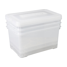 Curver Allibert handige opbergbox   3 x 50 l   set van 3   transparant   premium opbergoplossing, duurzaam kunststof, moderne organisatie voor thuis