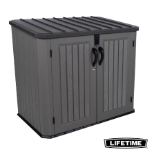 Lifetime Phil kunststof afvalemmer & gereedschapskast 2 x 240 liter, 94 x 146 x 128 cm, weerbestendig en UV bestendig, inclusief gasveer en kettingbevestiging, eenvoudige montage met insteeksysteem
