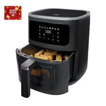 Fritel Airfryer SnackTastic® 7520   Heteluchtfriteuse   6 L   1500 W   8 programma’s   Voor 2 tot 6 personen   Touchscreen   Verlicht kijkvenster   PFAS vrij