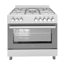 Wiggo WO E906B(XX) vrijstaand gasfornuis 90 cm 110 l 5 branders roestvrij staal