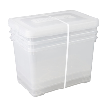 Curver Handige opbergbox   3 x 65 L   Transparant   Premium opbergoplossing, duurzaam kunststof, moderne huisorganisatie