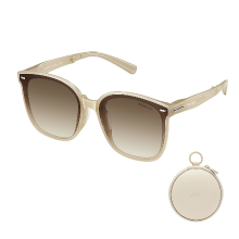 Beneunder FD421, Oversized Opvouwbare Zonnebril, UV400 & Anti Reflectieglazen, Lichtgewicht Blush Frame voor Rijden/Reizen, Beige