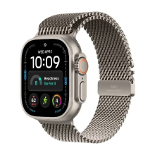 Apple Watch Ultra 4   GPS + Cellular   49 mm   titanium kast met naturel titanium milanese loop (M)